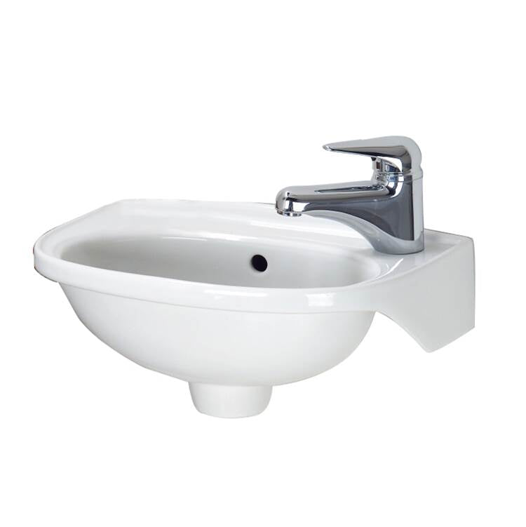 Barclay Tina Wall Hung Basin, Right Hole w/Hangers