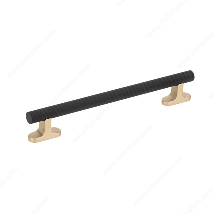 Richelieu 6- 5/16'' Modern Metal Pull - 4565 Matte Black - Verona Gold 