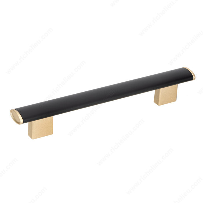 Richelieu 6-5/16'' Modern Metal Pull - 4085 Matte Black - Verona Gold 