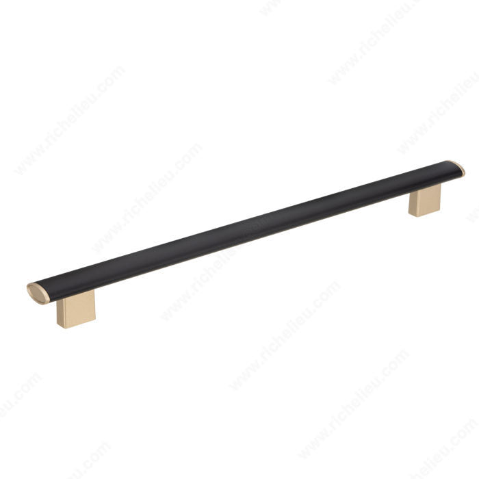 Richelieu 12-5/8'' Modern Metal Pull - 4085 Matte Black - Verona Gold 