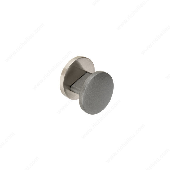 Richelieu Modern Metal Knob Brushed Nickel / Ravello Gray