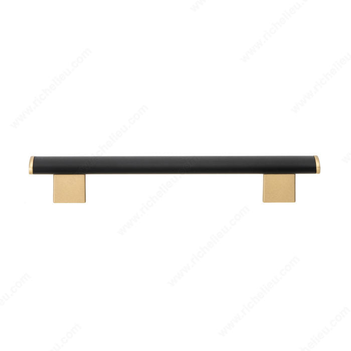 Richelieu 6-5/16'' Modern Metal Pull - 4085 Matte Black - Verona Gold 