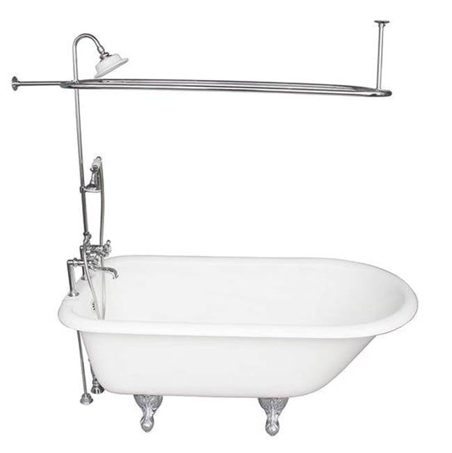 Barclay Tub Kit 60'' CI Roll Top, ShwrUnit, Supplies, Drain