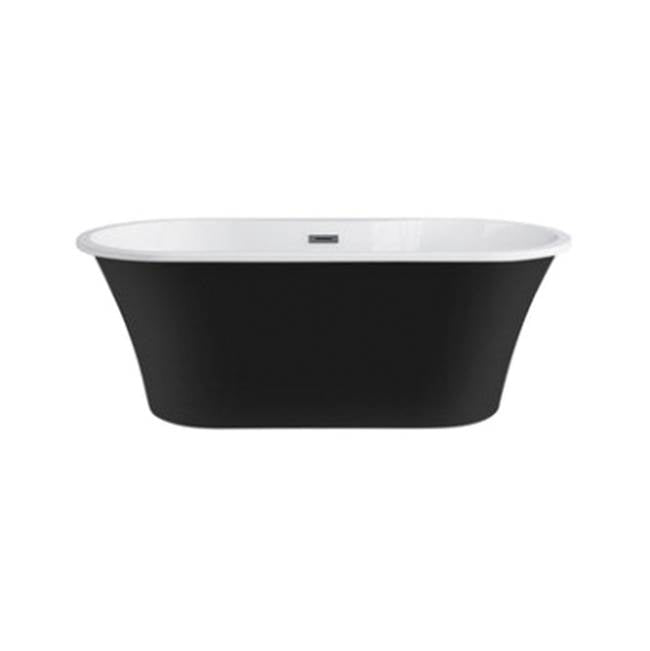 Barclay Nouri 65'' AC Tub Matt Black W/ Internal Drain