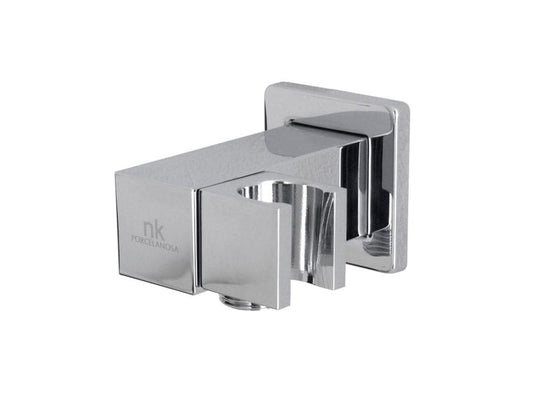 Porcelanosa Square Supply Elbow w/Handshower Holder Chrome