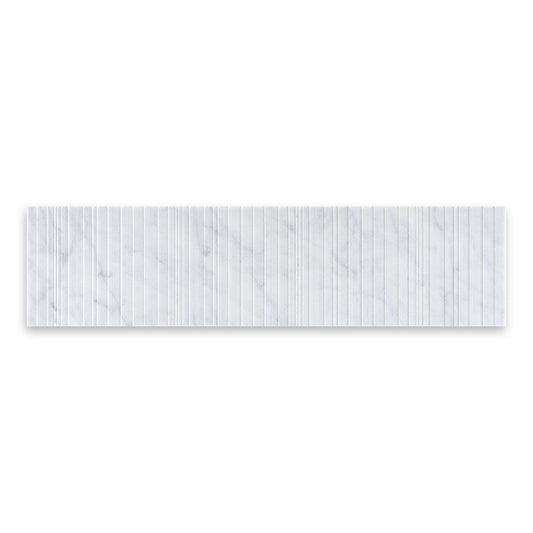 Sognare Ravello White Carrera Marble 6x24 Fence Tile