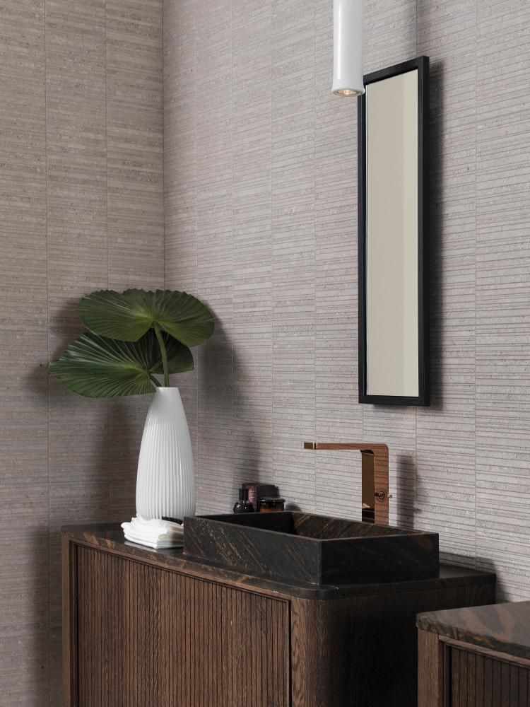 Porcelanosa Stripe Berna Acero 18'' x 47'' 