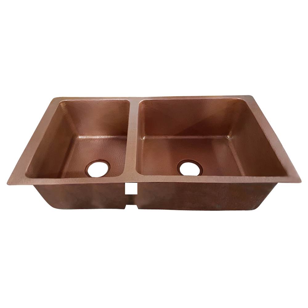 Barclay Sonora 37'' Copper Dbl BowlUndermount Kitchen Sink, AC