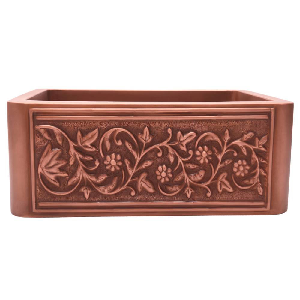 Barclay Cilantro 36'' Embossed SingleBowl Copper Farmer Sink-SAC