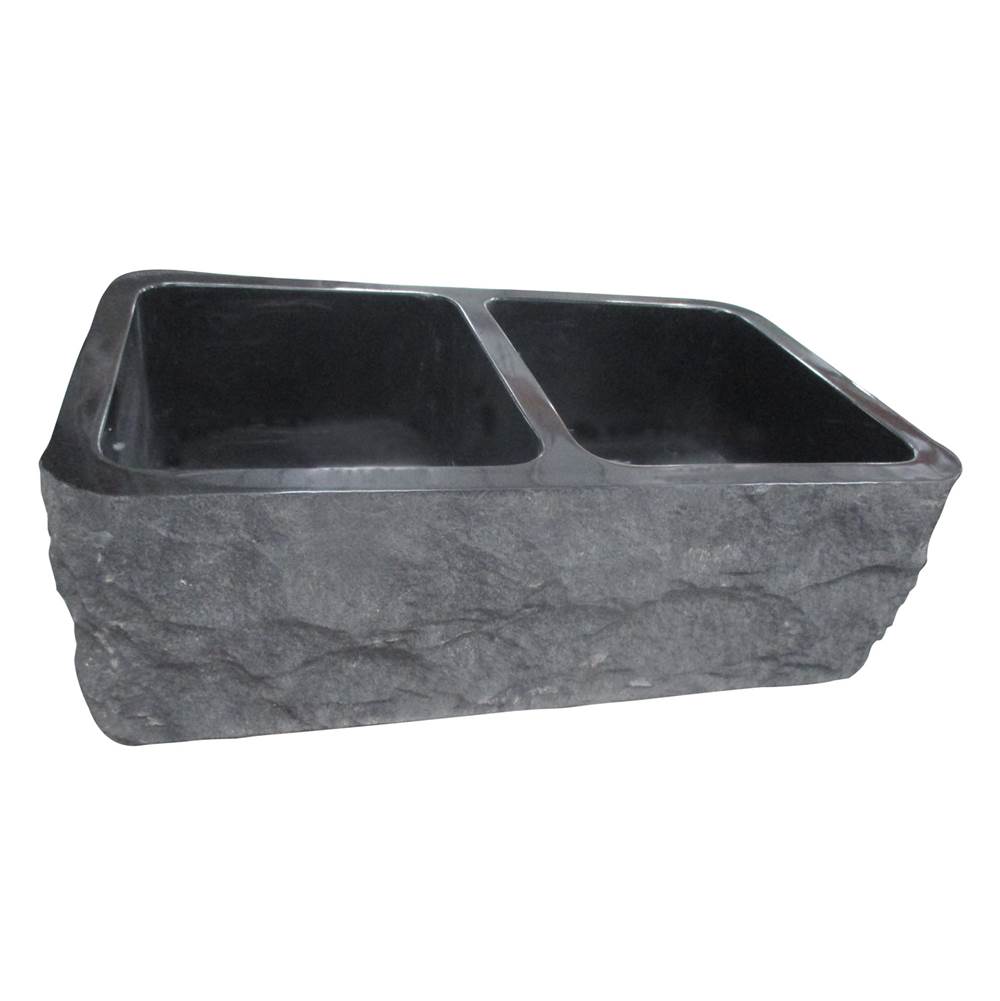 Barclay Bowdon 33'' Granite Dbl BowlFarmer Sink,Chiseled Frnt GPBL