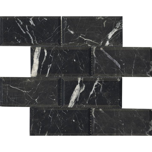 Porcelanosa Athena Negro Marquina Pulido 12x12