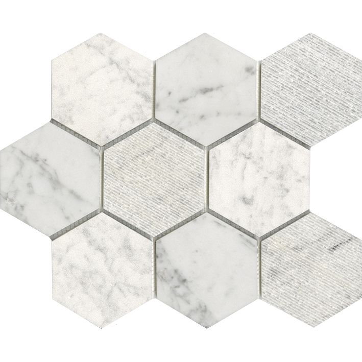 PORCELANOSA WORLD HEXAGON TEXTURE WHITE 12"x 10" (PLEASE CALL US FOR SPECIAL PRICING)