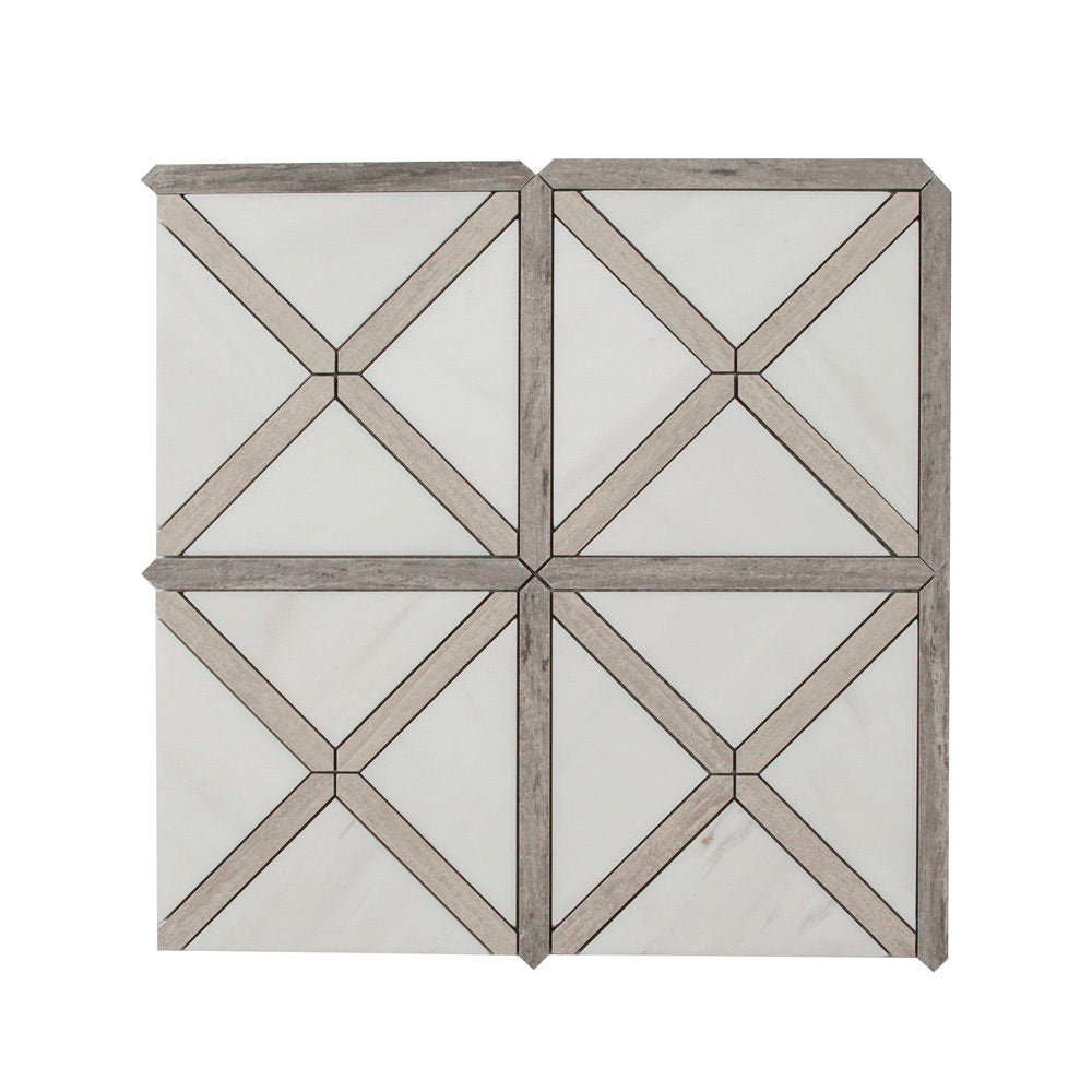 Jeffrey Court Harrisburg Mosaic 12'' x 12'' Grey/Beige 