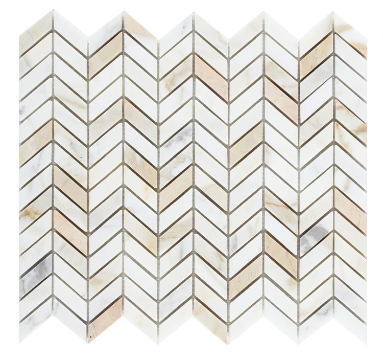 Elysium Chevron Petite Calcatta Mosaic 10.75x12.25 