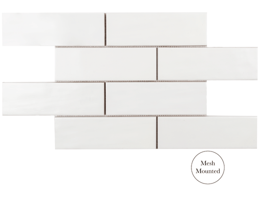 Jeffrey Court 2.5″ x 8″ Brick Offset Mosaic – Matte White (Call for special pricing)