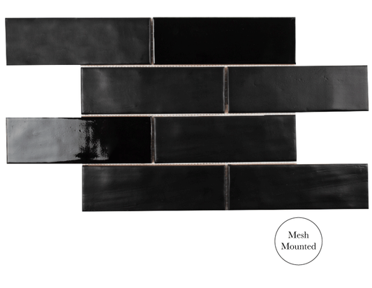 Jeffrey Court 2.5″ x 8″ Brick Offset Mosaic – Black (Call for special pricing)