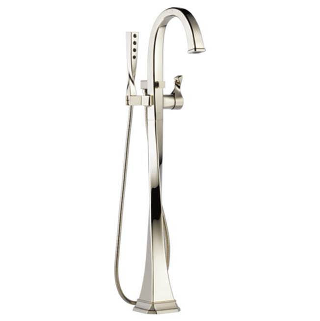 Brizo Virage: Single Hole Free Standing Tub Filler Polished Nickel