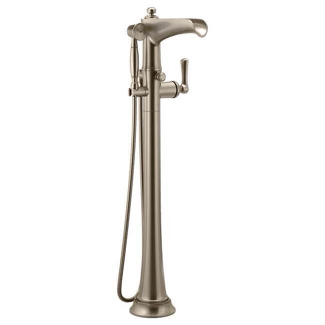 Brizo Rook: Free Standing Floor Mount Tub Filler Luxe Nickel