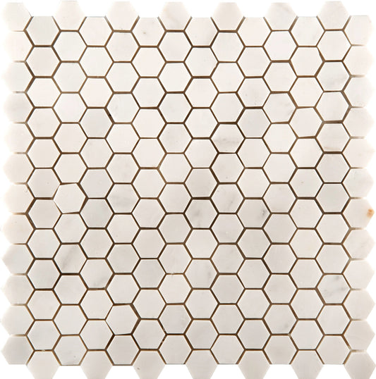 Emser Marble Calacata Oro Hexagon Mosaic 12x12