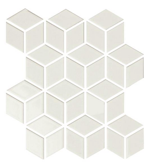 Sognare Cute Bone Rhombus Hexagon Cube Bone Glossy Mosaic 12x12