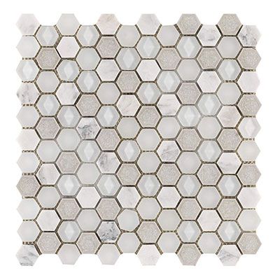 Porcelanosa Aura Hexagon Whites 11x12