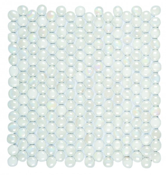Bati Orient Mix Glass White Penny Round Pebbles Glossy 11.5x12 (please ...