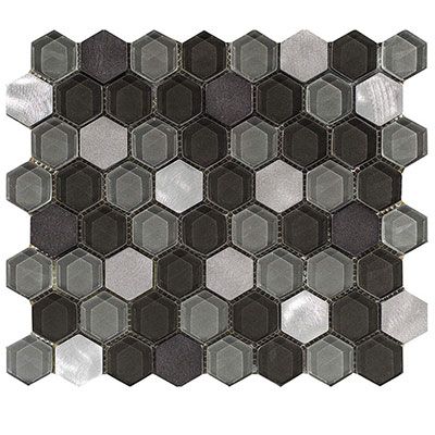 Porcelanosa Fusion Hexagon Steel Mix 11x10