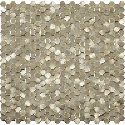 Porcelanosa Gravity Aluminium 3D Hexagon Gold 12x12