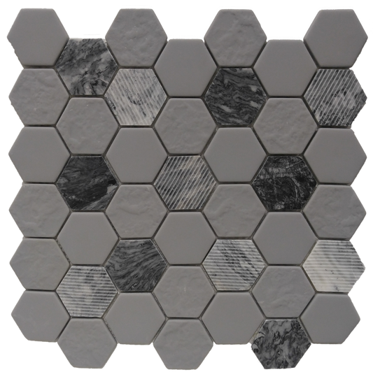 2x2 grey hexagon marble FWMGST2005