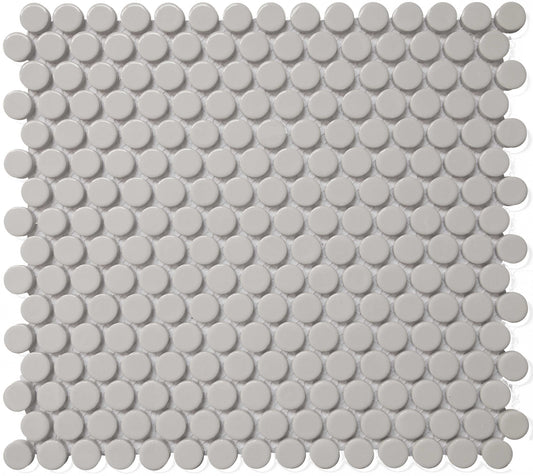 Royal Grey Matte Penny Rounds Mosaic