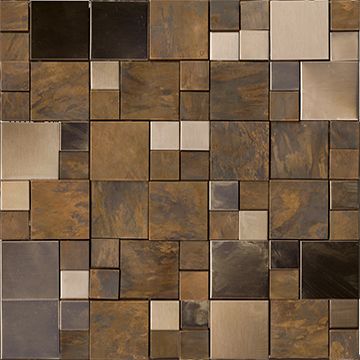 Porcelanosa Metal Bronze Mini 3D Cubes 12x12